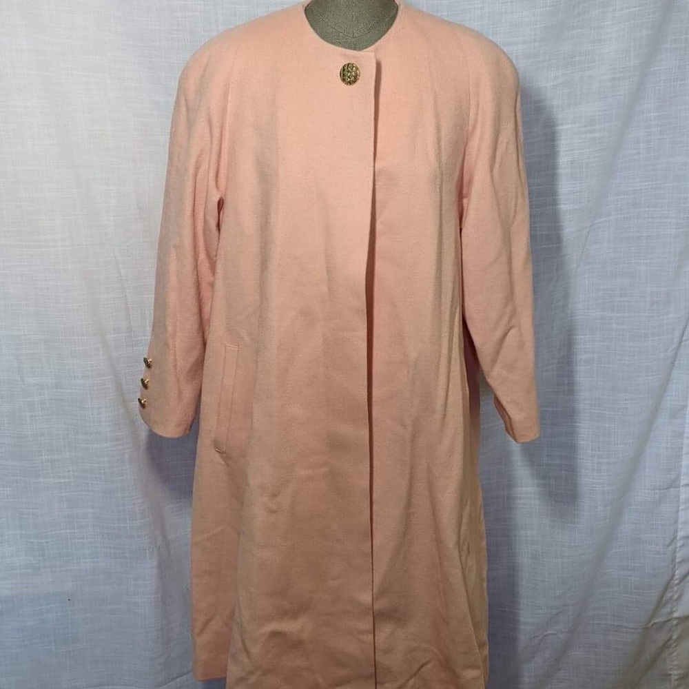 Vintage Cashmere Coat | Peach | Fall Jacket | Size M-L
